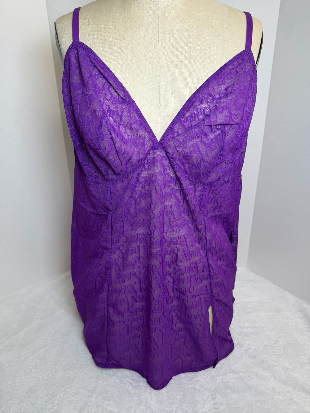 Savage x Fenty Vibrant Purple Sheer mesh Chemise